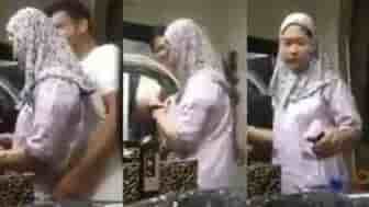 Filipino maid films Arabic guy grab her tits
