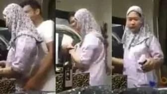 Filipino maid films Arabic guy grab her tits
